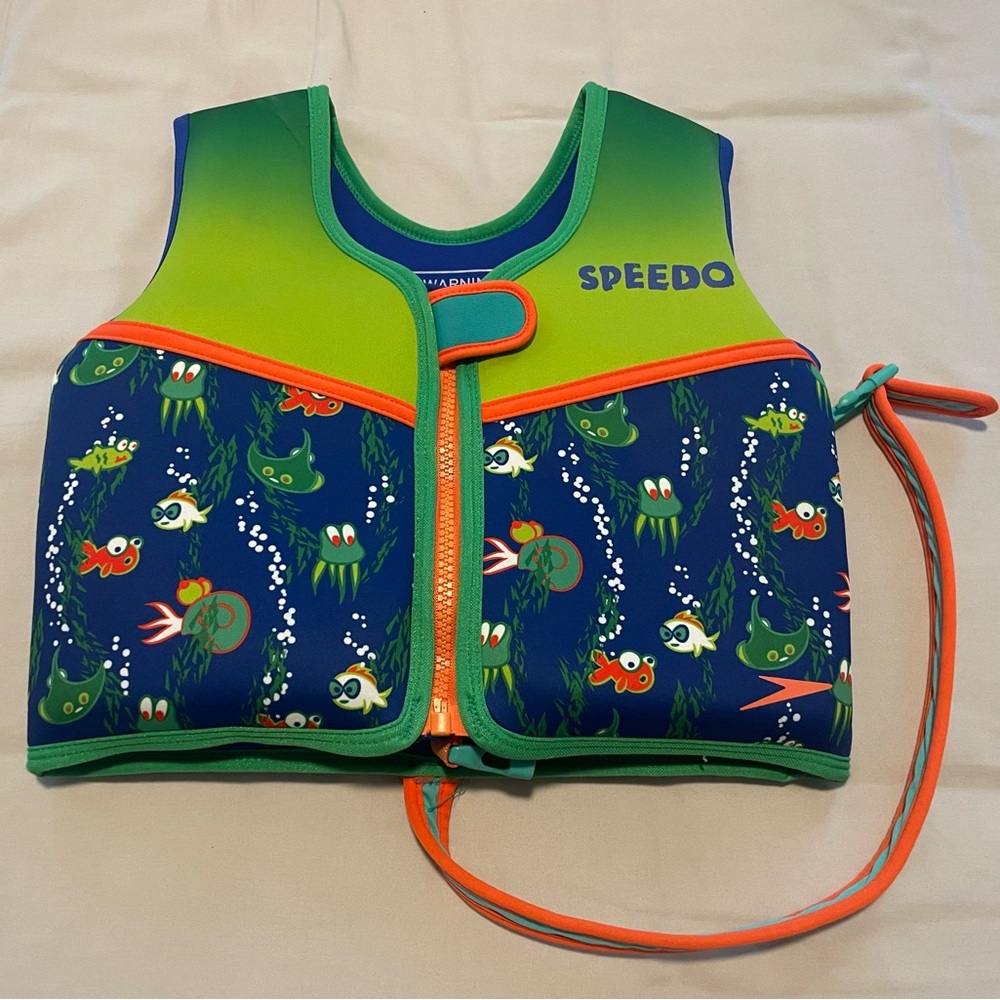 Speedo Kids' Swim Vest Aquatic Blue and Green 4-6 years